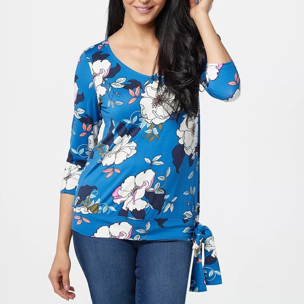 Gili floral tie side shirt